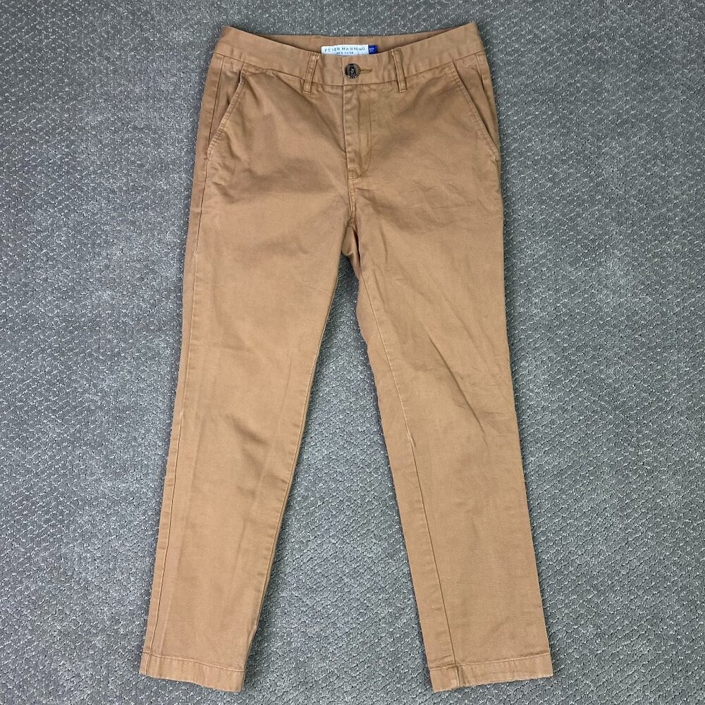 Peter Manning Slim Fit Chino Pants Men's 29 x 27 Measures 29 x 26 Brown Cotton